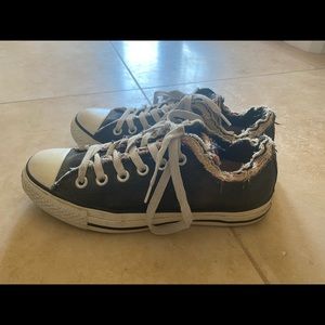 Converse black with colorful fringe. Size 7
